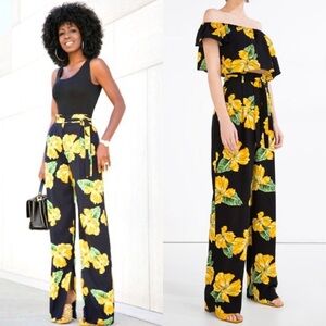 NWOT Zara High Waisted High Rise Floral Wide Leg Pants XS